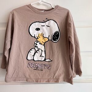 Zara Brown Snoopy Long Sleeve Tee 4-5T
